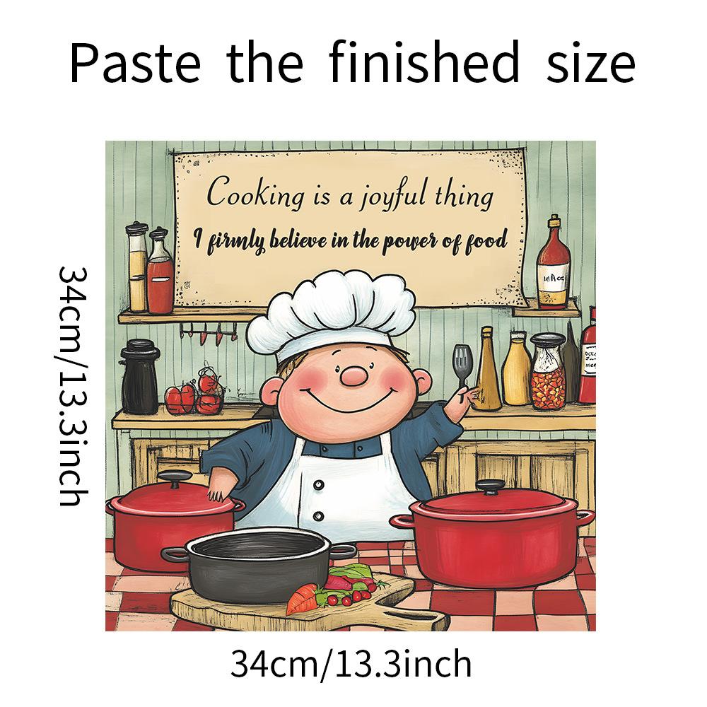 

Нарисованные персонажи Шеф-повар Шкаф Кухня Домашний фон Декоративные наклейки на стену Самоклеящиеся 34*34cm/fun-f315