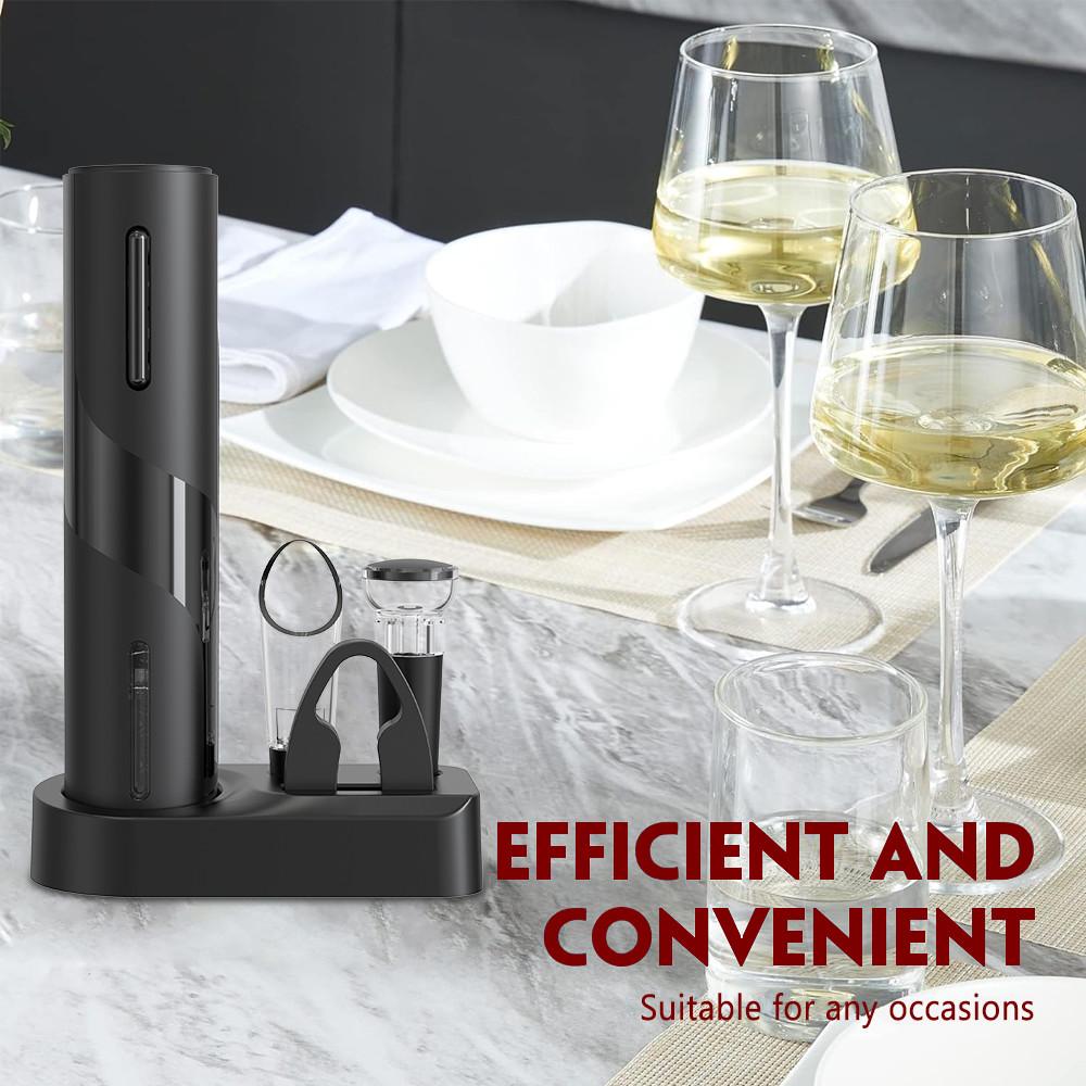 USB Rechargeable Red Wine Corkscrew Kitchen Accessories Automatic Wine Opener Foil Cutter Portable Electric Wine Bottle Opener