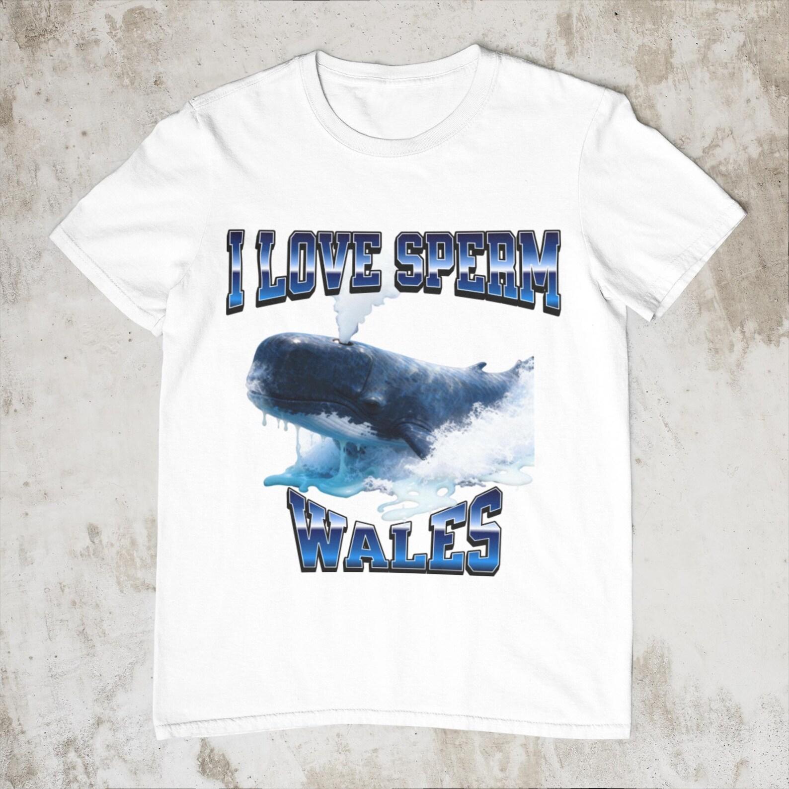 I Love Sperm Whales Shirt – Funny Ocean Graphic Tee, Marine Life T-Shirt, Whale Lover Gift, Vintage Aesthetic Tee, Y2K Style Shirt S