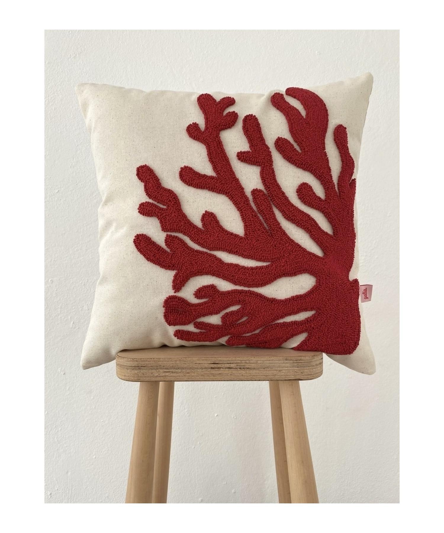 

Подушка подушки пунша серии Марин вымытая кораллом льняная с внутренней завалкой