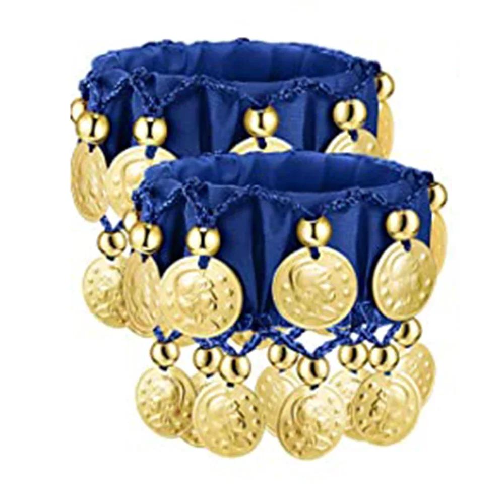 A Pair Of Bracelets Performance Costumes Props and Accessories Indian Belly Dance Bracelets Wrist Ankle Cuffs Bracelets Women