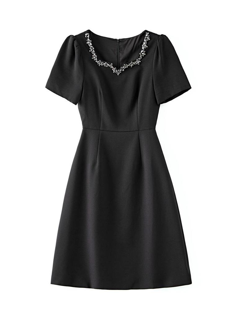 Nanyou French-Style Diamond Waist Slimming Luxury Dress