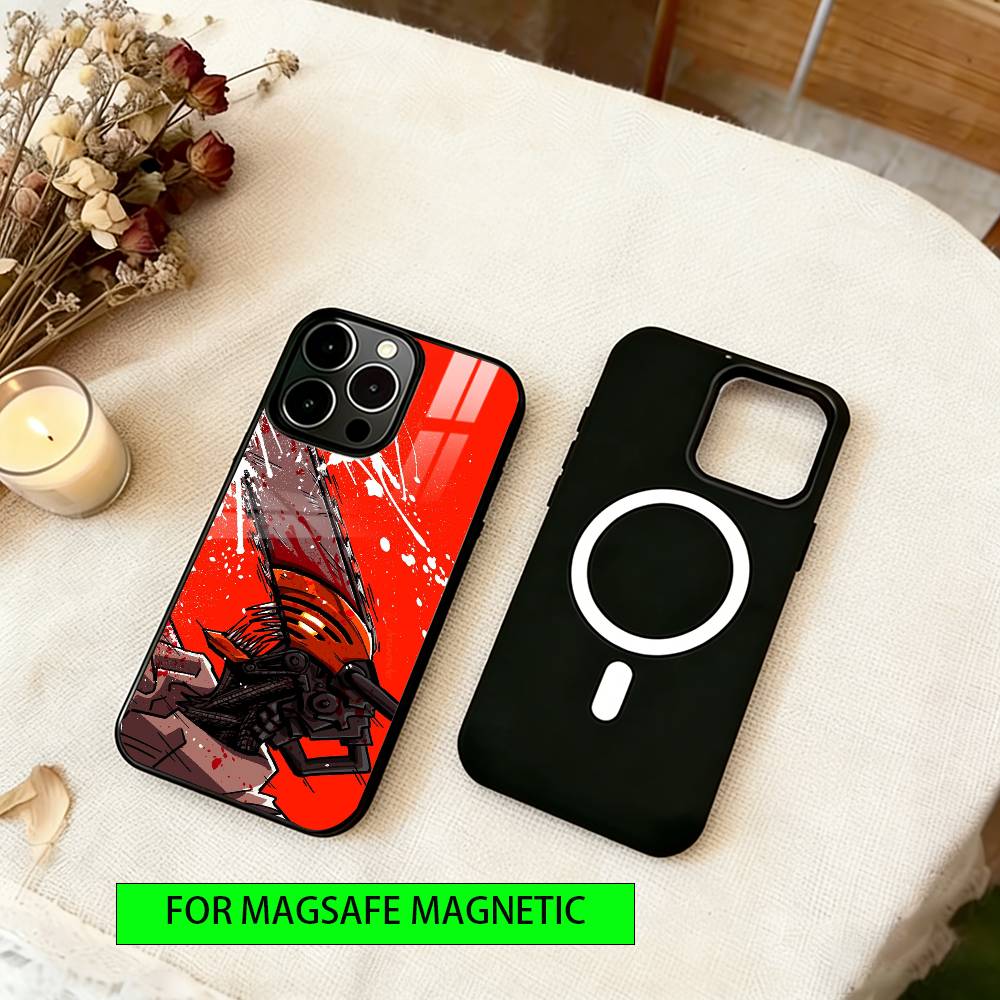 Denji Chainsaw Man Phone Case Magnetic with Magsafe Wireless Charging For iPhone17,16,15,14,13,12,11 Plus,Pro