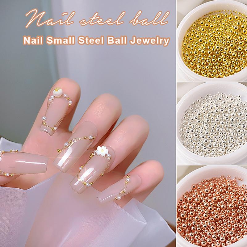 1 Box Mixed Sizes Mini Steel Ball Metal Micro Caviars Alloy Nail Art Jewelry Manicure Accessories Diy Ornaments
