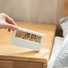 Silent LED Digital Clock with Weather, Temperature & Humidity Display - Battery-Powered Desk Alarm Clock for Home or Office