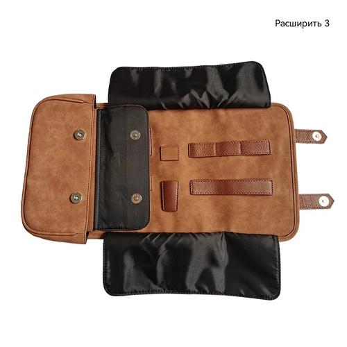 Barber Scissors Bag, Hair Stylist Organizer Holder for Pet Grooming Tools, Combs Clippers, PU Leather Portable Carry Case