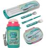 Shinkansen Bento Box Set 360ml with Side Lock Box Bottle Made In Japan 3-Piece (Hayabusa) (Divided/Microwave Safe) Easy-Open (Lunch 360ml/Chopsticks,