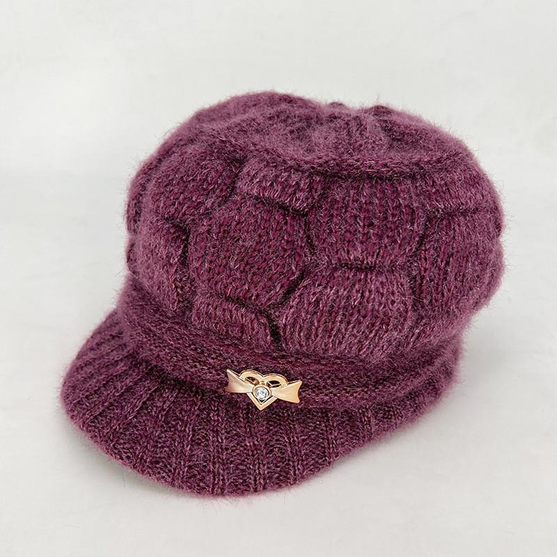 

Шапка с утиным язычком, зимняя женская шапка с плюшем и толстой пряжей, модная шапка average size фуксия