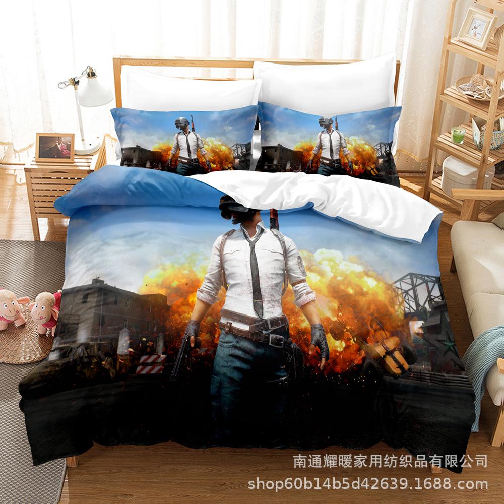 3D Digital Printing Bedding Four-Piece Set Three-Piece Set Bed Sheet Quilt Pillow