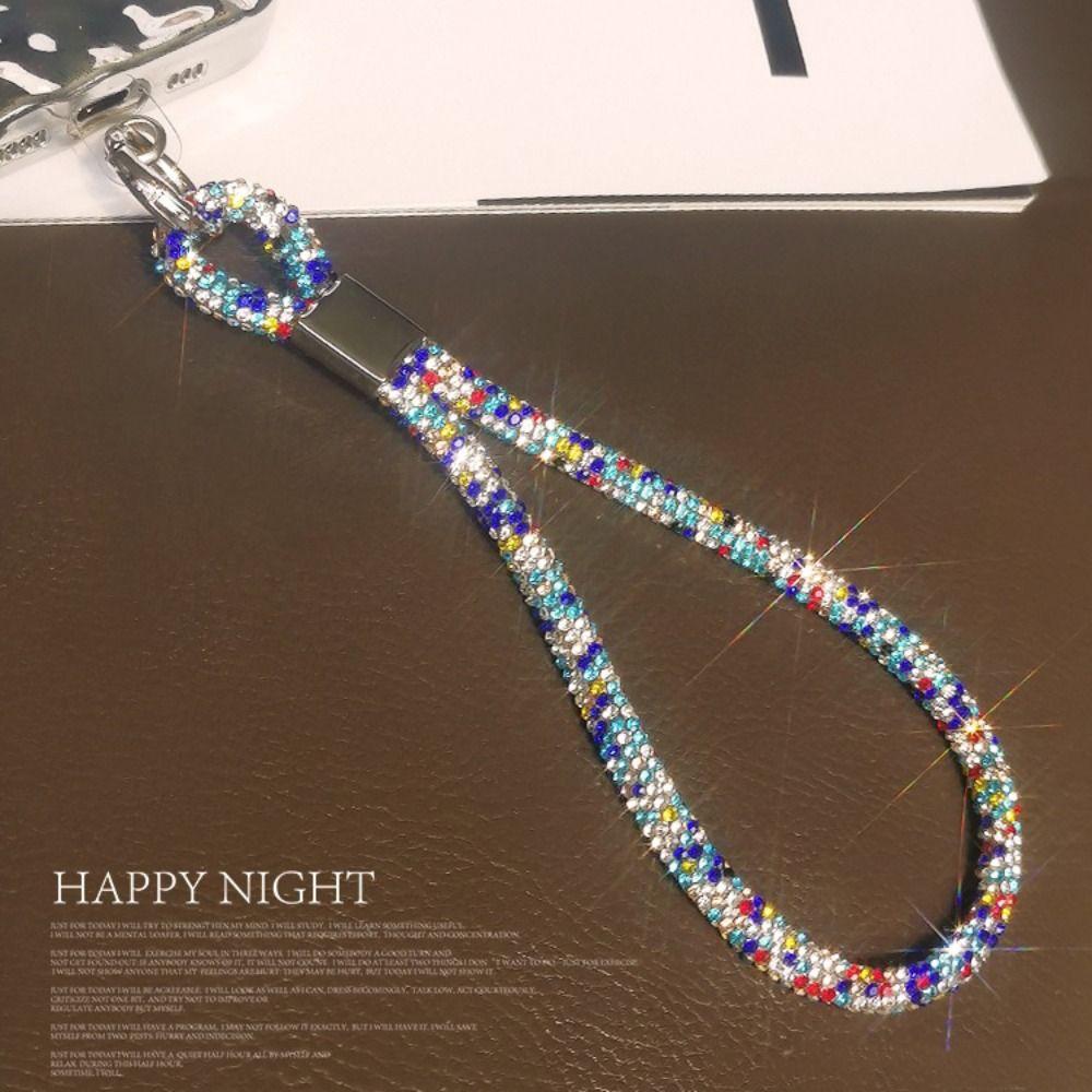 Glitter Rhinestone Phone Lanyard Bling Bling Anti-lost Wrist Rope Phone Accessories