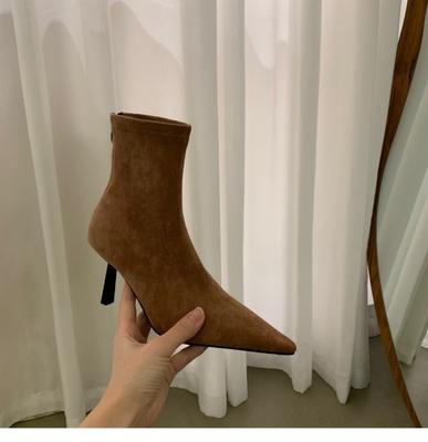 Damen High Heel Stretch Slim Sockenstiefel Mode Elegant Modern Kurze Stiefeletten Herbst Damen Tanzpartyschuhe