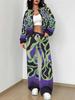Gradual Change Autumn And Winter New European And American Women'S Clothing Retro Pattern Printing Suit Women