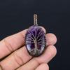 Tree Of Life Amethyst Gemstone Pure Copper Wire Wrapped Handmade Pendant Jewelry