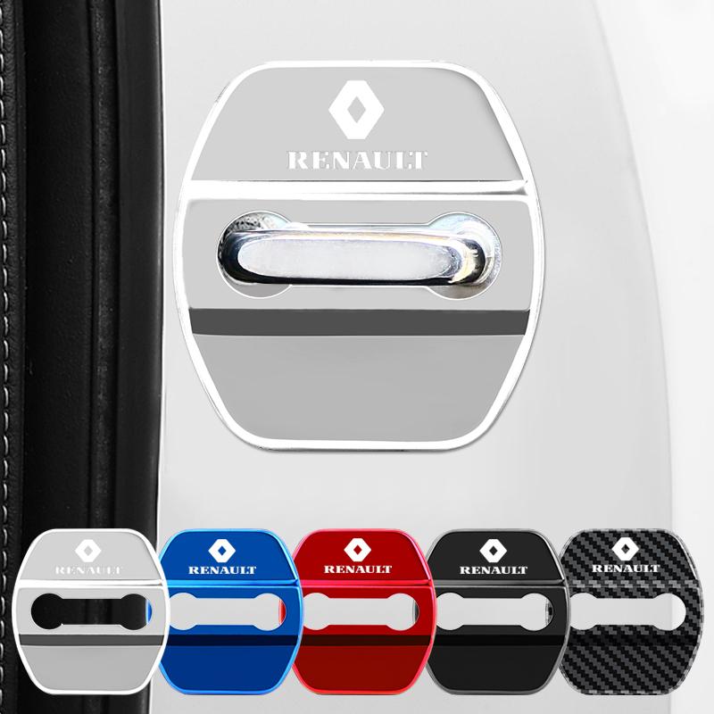 Car Styling Door Lock Cover Emblems Case For Renault koleos duster megane 2 logan clio Kadjar Car Door Protective Decoration T111