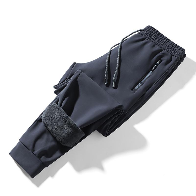 

Мужские зимние новые бархатные утепленные теплые простые повседневные универсальные однотонные спортивные штаны микроэластичные мужские брюки 5XL