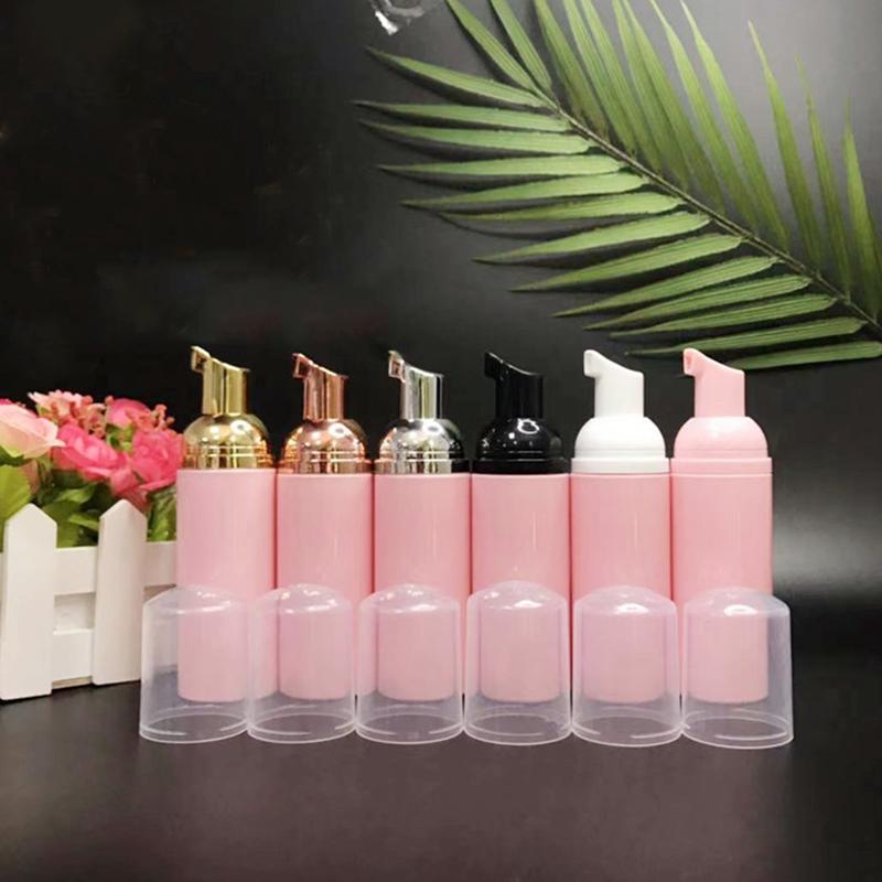 1Pc 60ml Pink Plastic Foamer Pump Bottle Empty Face Lashes Cleanser Cosmetic Bottle Soap Dispenser Foam Bottle Wholesale
