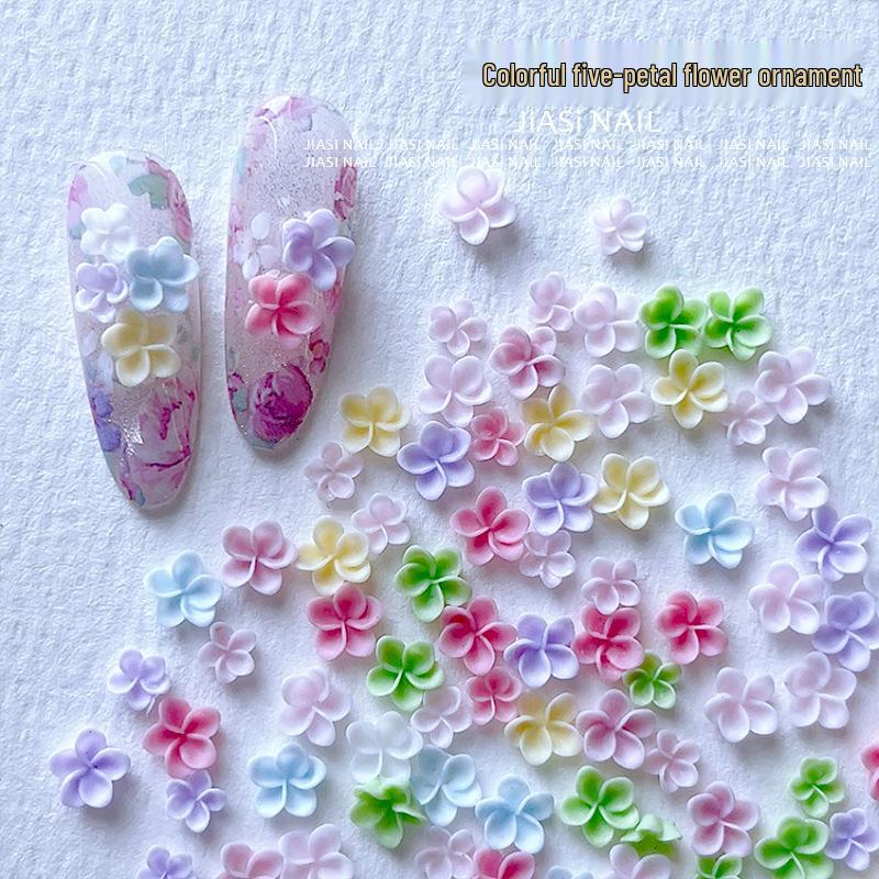 Colorful 3D Plumeria Flower Nail Art Decorations