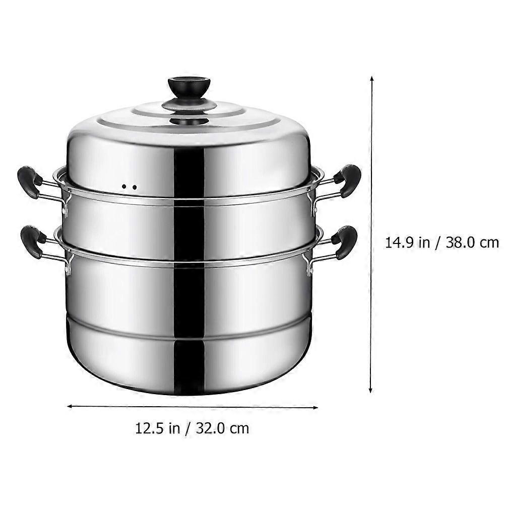 Steamer Pot Stainless Steel Multifunctional Steam Pot for Home 1Pcs