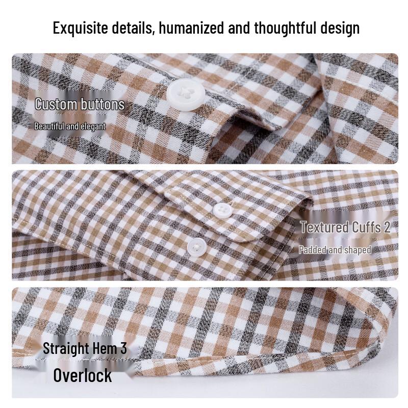 Shanshan Men's Pure Cotton Flannel Long-Sleeve Shirt