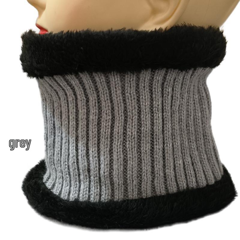 Unisex Winter Fleece-Lined Neck Gaiter – Warm, Thick, Solid Color Knitted Scarf