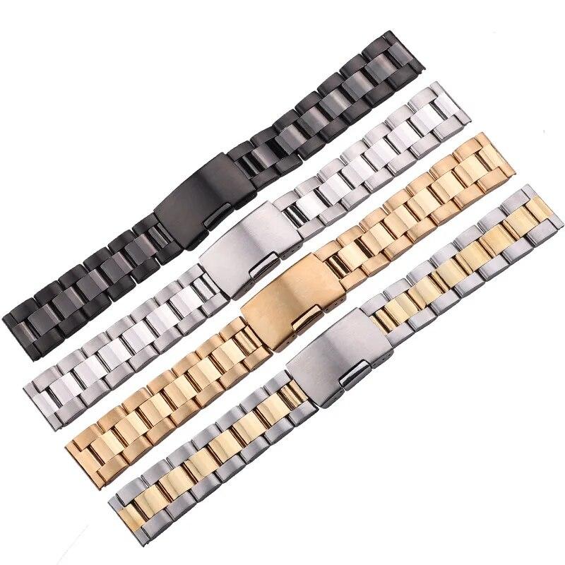 18mm Ocelový Řemínek Hodinek Nerezový 20mm 22mm 24mm 26mm 28mm 30mm Skládací Spona Řemínek Pánské Náhradní Řemínky na Hodinky Příslušenství