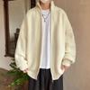 Men's Winter Stand-Up Collar Zip-Up Knit Cardigan Sweater - American Casual Style