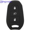 Jingyuqin Shell Cover Holder Car Key Fob Case For Peugeot 208 DS3 5008 DS5 DS6 For Citroen C4 C5 X7 Silicone Rubber Smart