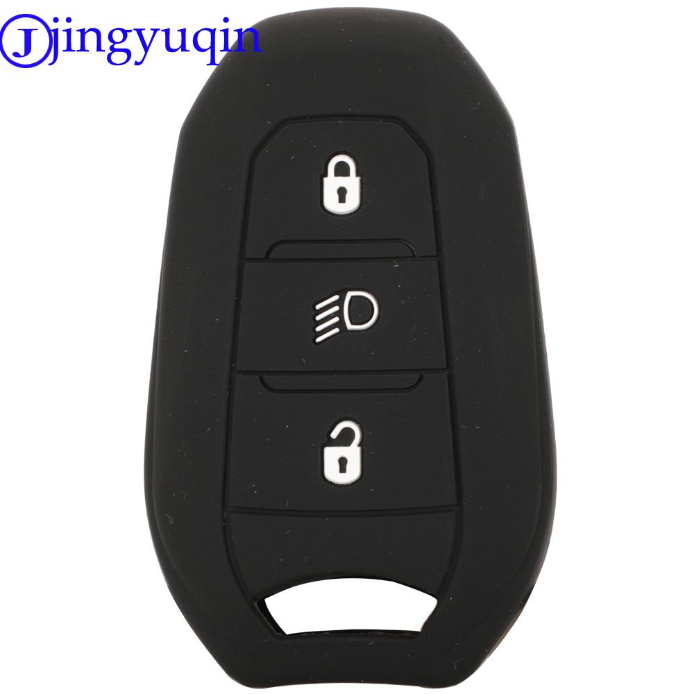 Jingyuqin Shell Cover Holder Car Key Fob Case For Peugeot 208 DS3 5008 DS5 DS6 For Citroen C4 C5 X7 Silicone Rubber Smart