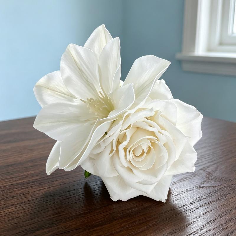 Clematis Lotus Hair Clip: Floral Updo Headdress for Women