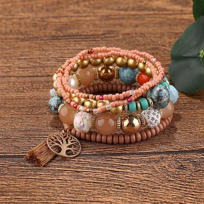 Bohemian Tree of Life Multi-layer Beaded Bracelet