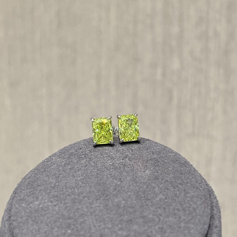 

Серьги-гвоздики из стерлингового серебра 925 пробы, 4 карата, цаворит, синтетический муассанит, серьги-гвоздики для женщин, подарок