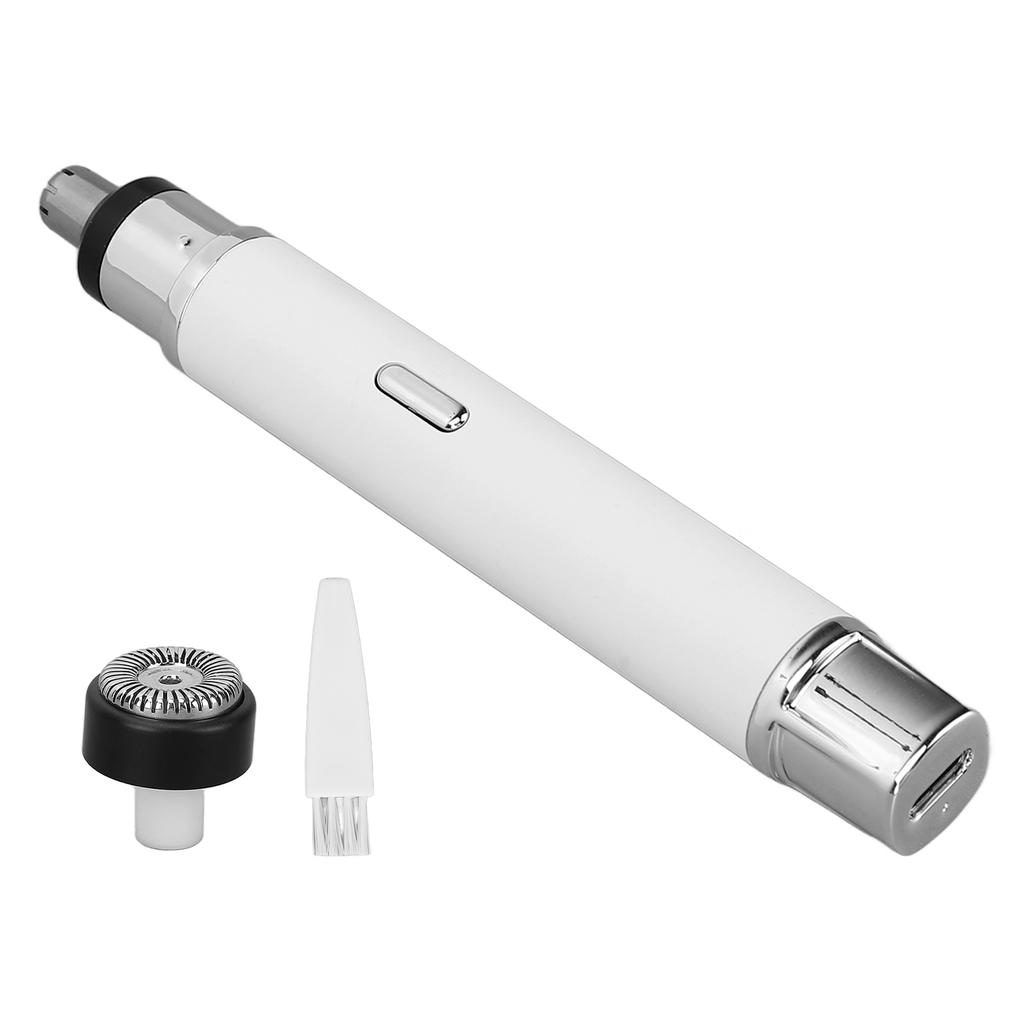 Nose Hair Trimmer USB Mini 2 in 1 Portable Low Noise High Speed Ear Hair Trimming Machine White