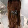 Retro Rhinestone Butterfly Spring Clip - High-End Korean Alloy Hair Accessory