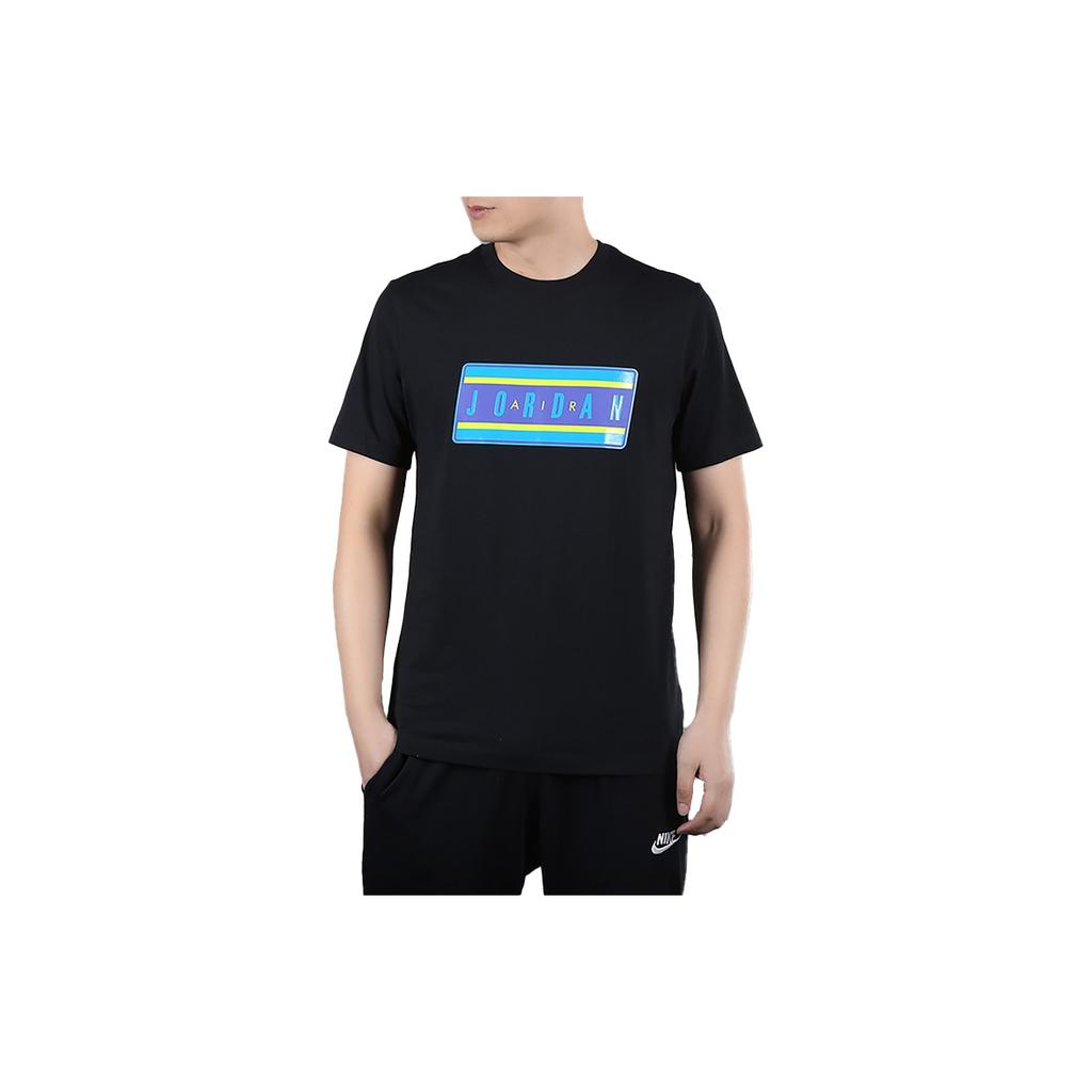 Jordan Sticker SS Crew Sport Casual Short Sleeve T-shirt Men Tops Black CJ6247-010