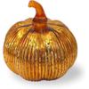 Mercury Glass Light Up Pumpkin with Timer- Fall Decoration for Home-Lamps for Festive Decoration-Halloween Decorations (Gold)