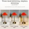 Metal Base Pleated Desk Lamp Fabric Shade Bedside Ambient Light Vintage Touch Bedside Lamp  Bar
