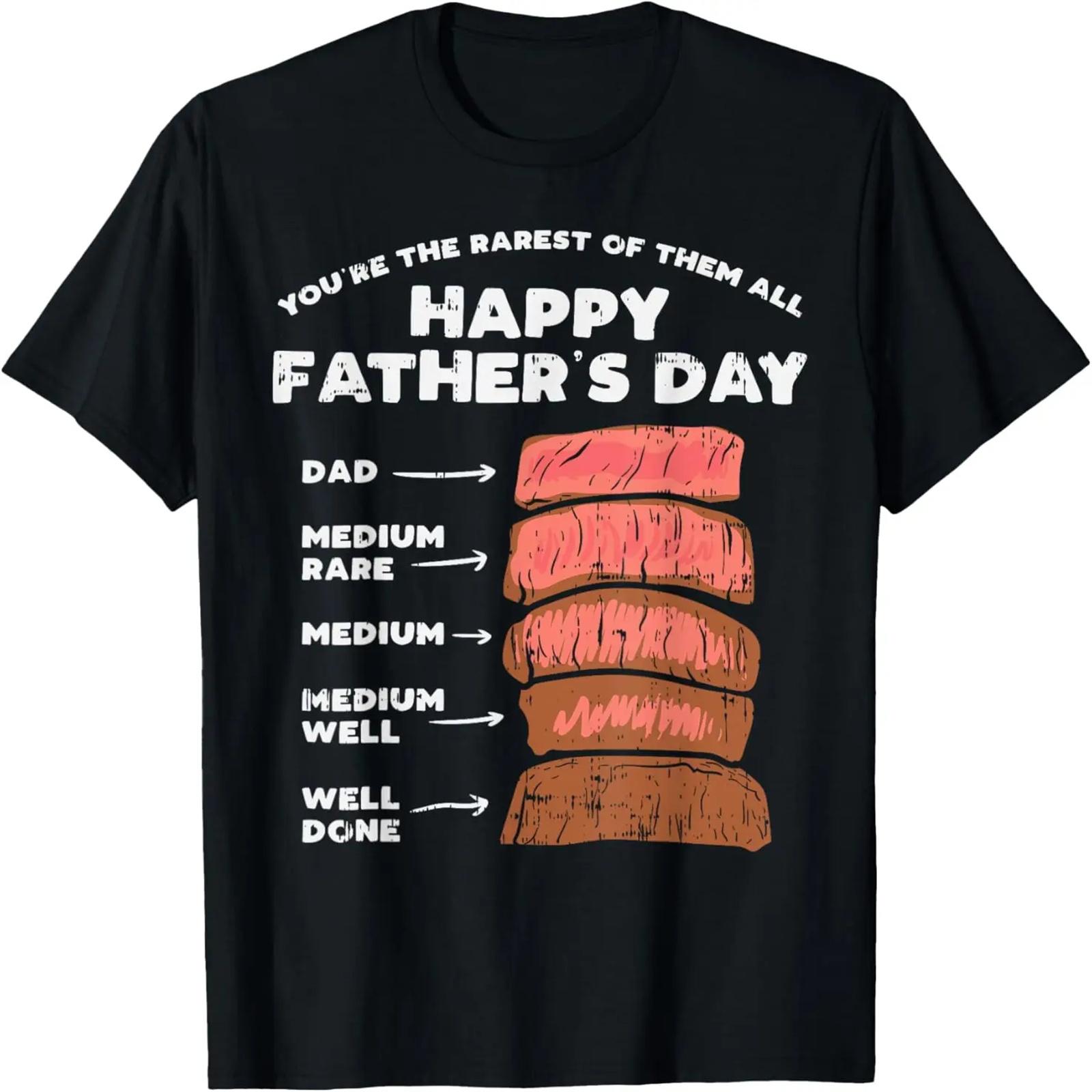 

Happy Fathers Day Rarest Dad Steak Food Lover Gift T-Shirt XXXXXL чорний
