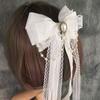 White Girls Hair Ornament Lace Bow Cosplay Headdress Cute Lolita Hair Clip  Hair Accessories