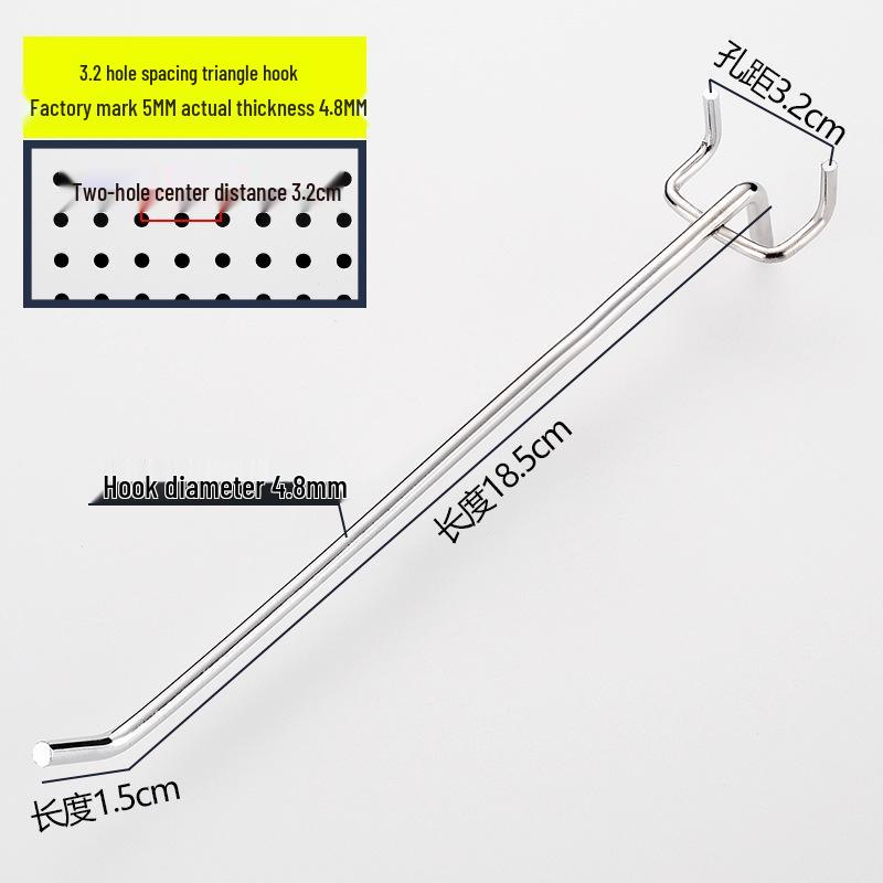 Lochwand und Schmuck Doppelzinkenhaken, Dreifuß, Supermarktregal und gerade Haken