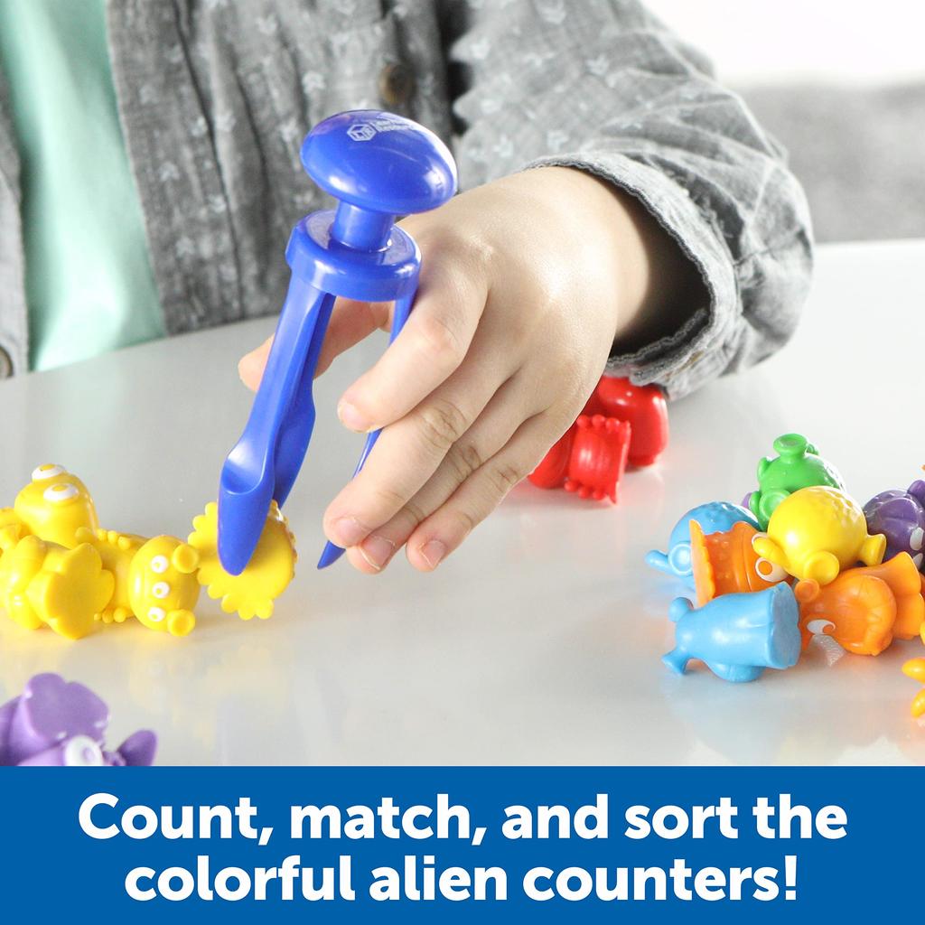 Learning Resources Pinch and Count Alien Math Toy Counters, 36-Count, with Japanese Instruction Manual, LER1061, Authentic