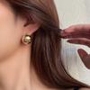 Women's Luxury Textured Metal Hoop Earrings - Versatile Niche Design