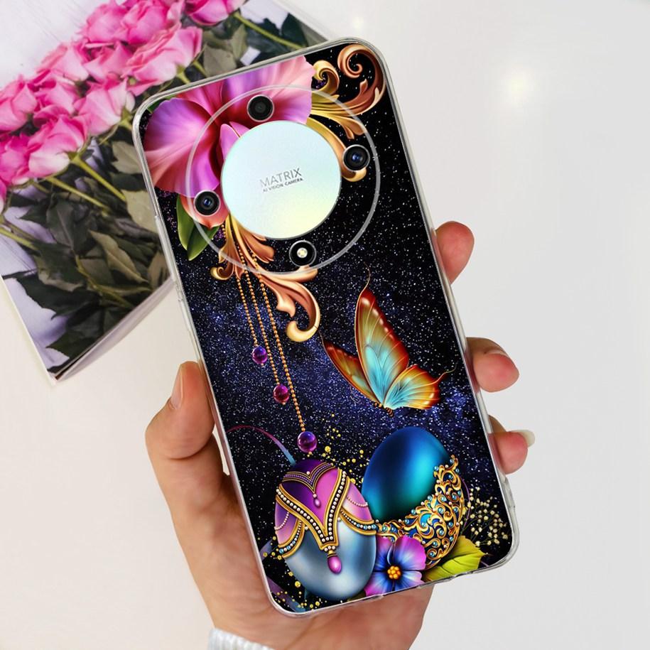 For Honor X9b 5G Case 2023 Fashion Flower Clear Silicone Soft Back Cover For Honor X9a RMO-NX1 Funda HonorX9 X 9 X 9B X 9A Coque