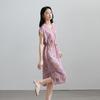 SOFSIL 2026 Summer French Floral V-Neck Midi Dress