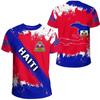 2025 Haïti Eilandvlag Caribisch 3D Print Retro Streetwear Buitensport Sneldrogend Ademend Casual Voetbal Heren T-shirt