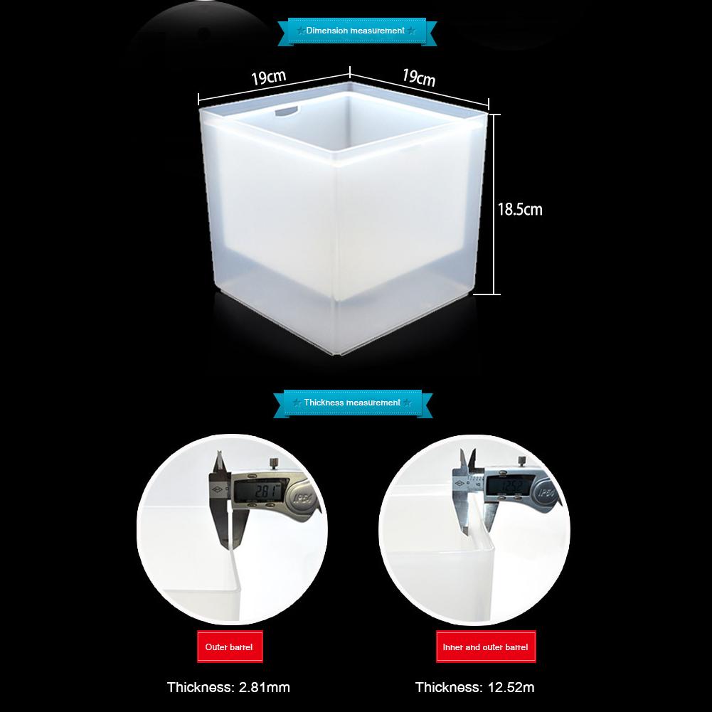 LED Ice Bucket RGB Colorful Cooler Bucket Double Layer Square Ice Tray Bar Nightclub Light Up Champagne Whiskey Beer Bucket