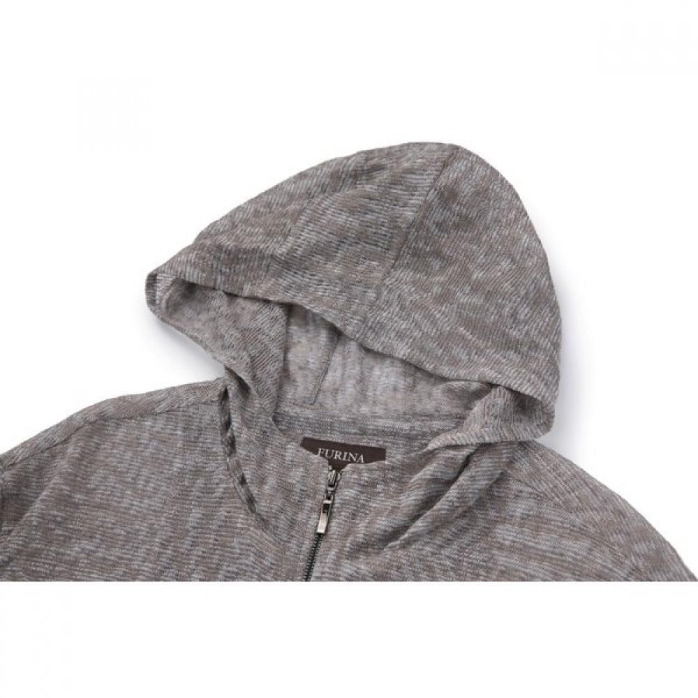 FURINA Italy Linen Blend Techno Jersey Hooded Zip Jacket