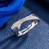 Two-tone X-shaped Zircon Copper Ring - European & American Style