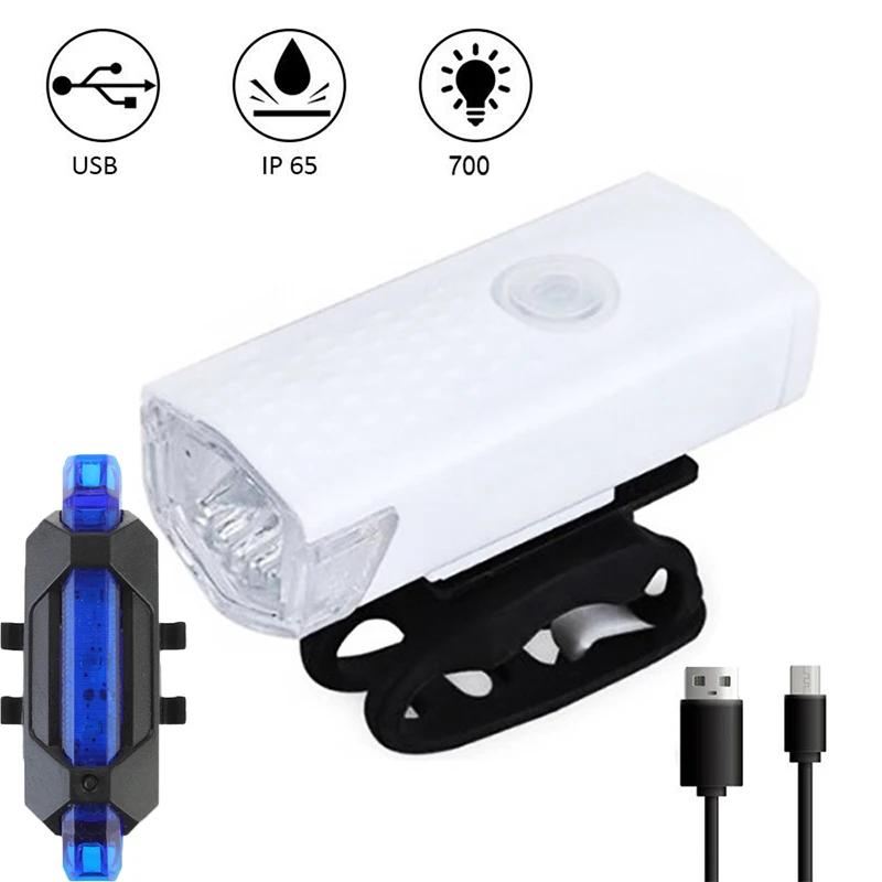 1/2 Stück Fahrradlicht Set Scheinwerfer, Rücklichter USB Wiederaufladbar Flutlicht Fahrrad Elektroroller Zubehör Reitausrüstung