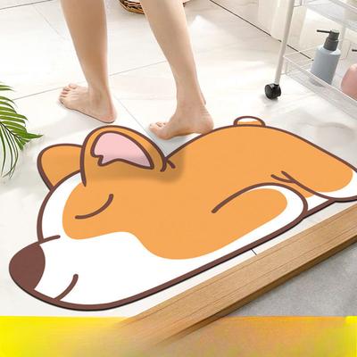 Diatom Mud Floor Mat Cartoon Bathroom Floor Mat Water Absorption Fast Drying Anti-slip Mat Dirt-resistant and Easy-to-main Care Foot Mat