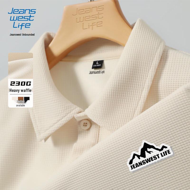 

Jeanswest Men s Long-Sleeve Waffle Polo Shirt 4XL